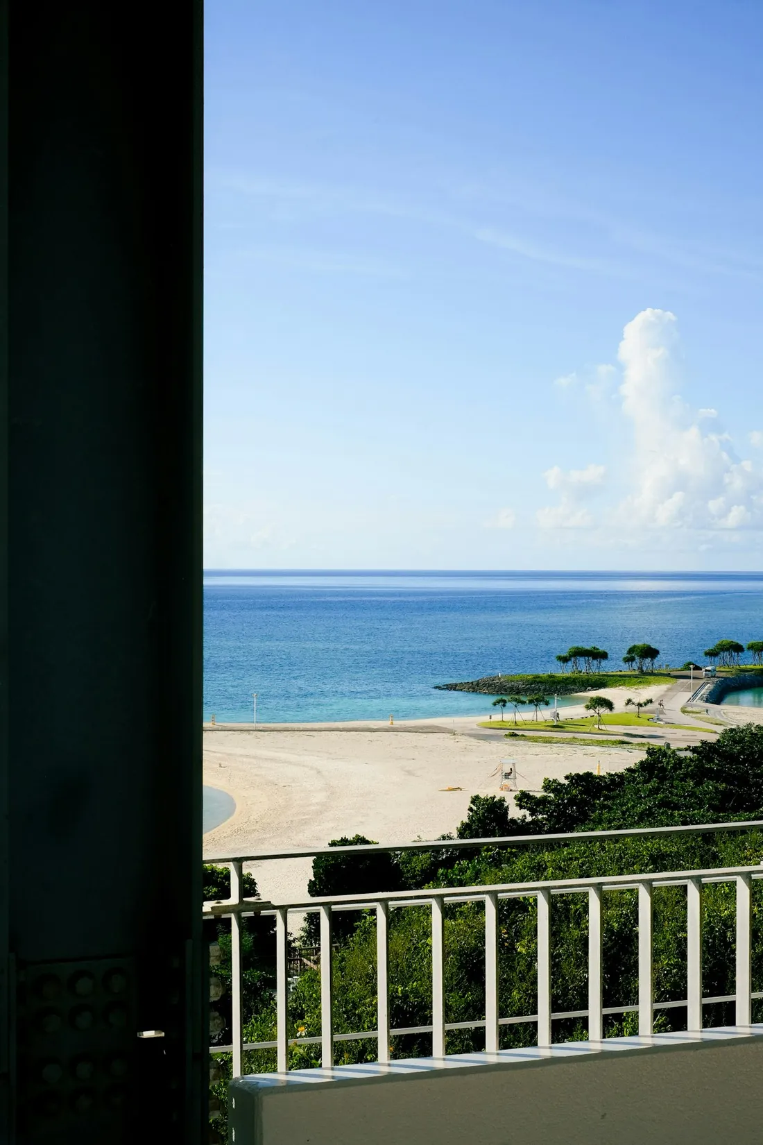 A white-sand beach on Okinawa
